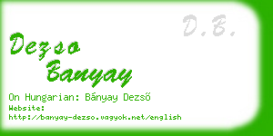 dezso banyay business card