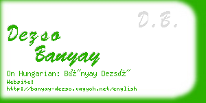 dezso banyay business card